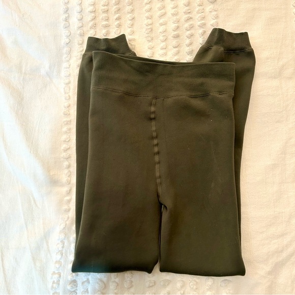 Eddie Bauer Women’s Olive Green Fleece Leggings Sz S - Picture 2 of 3